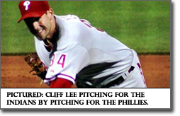 Pictured: Cliff Lee pitching for the Indians by pitching for the Phillies.