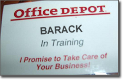 Pictured: Obama's official trainee name tag.
