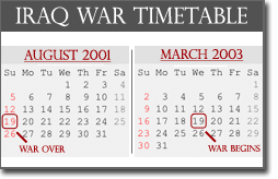 Pictured: the official Iraq war timetable.